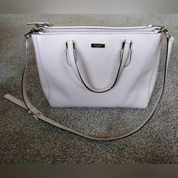 Kate Spade Laurel Way Saffiano Leather Blush Pink Satchel Crossbody Handbag - Picture 2 of 16